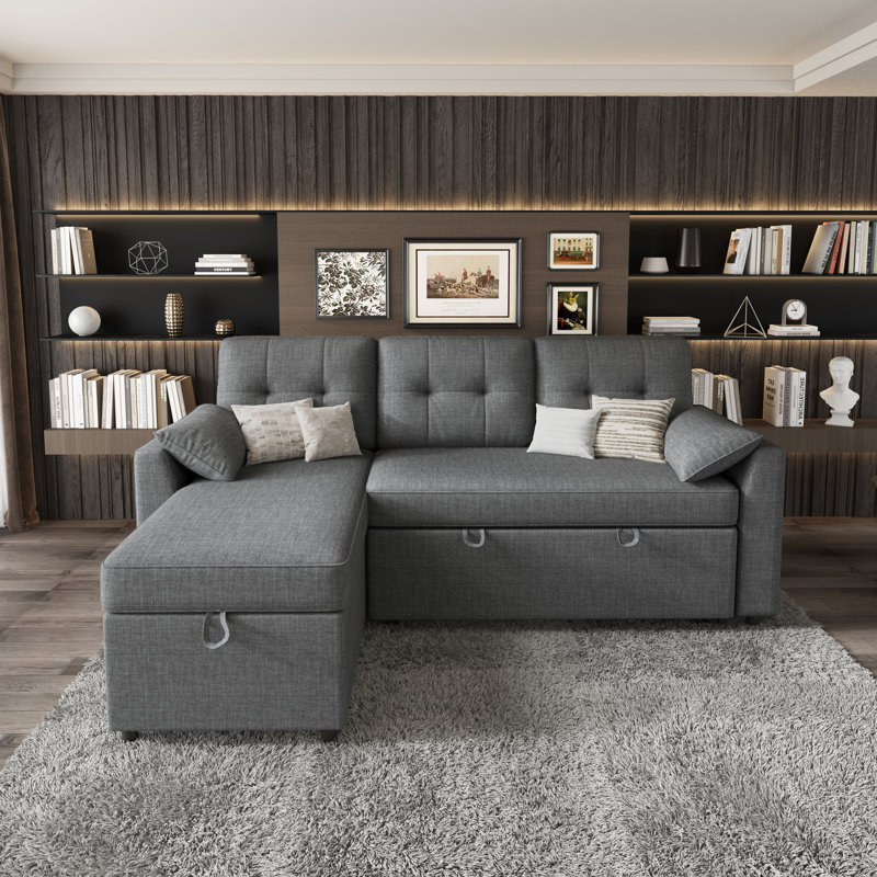 Latitude Run® Sofa Chaise With 3 Seat,reversible Pull Out Couch For ...